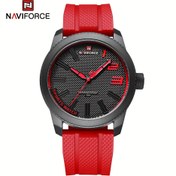 Resim NAVIFORCE Erkek Spor Kuvars Saat - Kırmızı ve Siyah Kadran, Kırmızı Kayış, Dijital Ekran, Pil ile Çalışır, Rahat Kıyafetler için Dayanıklı, Spor Saati | Cesur Saat Tasarımı | Alaşım Kılıf Saat 