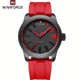 Resim NAVIFORCE Erkek Spor Kuvars Saat - Kırmızı ve Siyah Kadran, Kırmızı Kayış, Dijital Ekran, Pil ile Çalışır, Rahat Kıyafetler için Dayanıklı, Spor Saati | Cesur Saat Tasarımı | Alaşım Kılıf Saat 