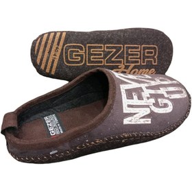 Resim Gezer 14630 Erkek Kahverengi Yumuşak Sesız Taban (soft Foam) Keçe Ev Terliği [kalıbı Bır No Kuçuk] 