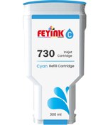 Resim FEYİNK ® HP 730 Cyan (C) Mürekkep Dolumlu Kartuş 300 ml Mavi 