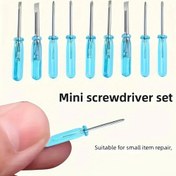 Resim 10 Adet Mavi Mini Tornavida Seti, 2mm Haç Uçlu Tamir Aracı, El Becerilerini Geliştirmek İçin Uygun Küçük Tamir Aleti, Kristal Vidalı Araç Halloween, Noel, Şükran Günü Hediyesi 