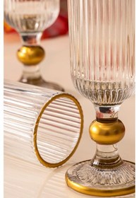 Resim Mest Livan 6 Parça 6 Kişilik Altın Yaldızlı El Işçiliği Kahve Yanı Su Bardağı Seti - 160 Cc Sade Gold 