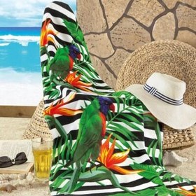 Resim Maxstyle Parrot Kadife Plaj Havlusu 70x160 Cm 