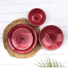 Resim Tulu Deniz 24 Parça Yemek Takımı Reactive 05 Pembe 