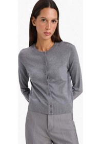 Resim Defacto Regular Fit Bisiklet Yaka Hırka D6282ax25augr456 Gri 