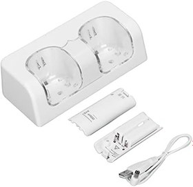 Resim Wii Uzaktan Kumanda için Şarj İstasyonu, Wii Şarj İstasyonu, Wii Game Uzaktan Kumanda Pili için Çift Şarj İstasyonu Yuvası(white) 