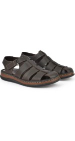 Resim Ziya, Erkek Hakiki Deri Sandalet 1611045ZS32 Kahve 