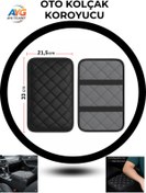 Resim AYGTİCARET Skoda Super B Yeni Özel Deri Oto Kolçak Koruyucu Kılıf Capitone Süngerli Siyah Nakışlı 