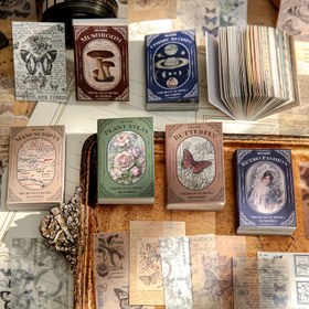 Resim 600 adet/6 torba Malzeme Kitap Retro Scrapbook Serisi Yırtılabilir Malzeme Kağıdı Çoklu Sahnelere Uygun DIY Notlar Kesme İnce Aksesuarlar Dekorasyon Çöp Günlük Albümü Günlük Dekorasyon El Yapımı Origami, Ambalaj Kağıdı 