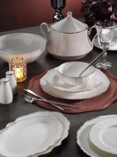 Resim Aryıldız Bone Porselen 85 Parça Porselen Yemek Takımı Platin AR34005 