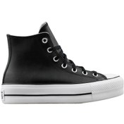 Resim Converse Chuck Taylor All Star Leather Platform Kadın Günlük Ayak Siyah 