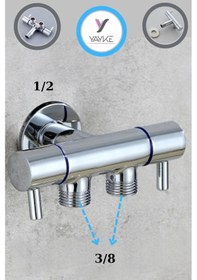 Resim Yayke Çift Kollu Çıkışlı Lüx Taharet Musluğu Krom 