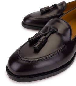 Resim ROSSI Kadın Hakiki Deri Bordo Loafer Ayakkabı 