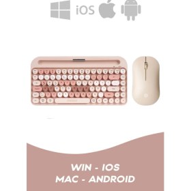 Resim HP Combo 2.4g+Bt1+Bt2 Mac Wın Ios Çoklu Cihaz Bağlantılı Kablosuz Bluetooth Türkçe Q Klavye Mouse Seti 