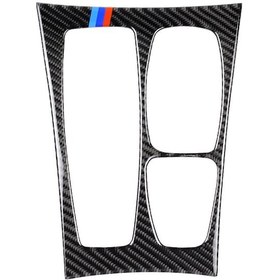 Resim Araba Karbon Fiber Üç Renkli Dişli Paneli Bmw X5 2008-2013 / X6 2009-2014 İçin Dekoratif Etiket, Yüksek Yapılandırma Sol Sürücü 1 Adet 