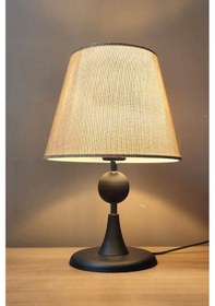 Resim Maya Siyah Ayaklı Abajur Masa Lambası Açık Kahve Şapka Salon Yatak Odası Abajur Siyah 