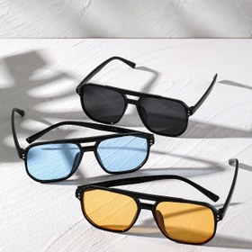 Resim 3'lü Paket Perçinli Dekoratif Unisex Moda Gözlük 