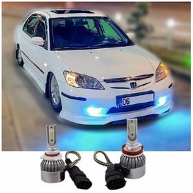 Resim Otobeybaba Eraks Honda Civic Vtec Uyumlu Buz Mavisi Led Sis Fari Ampulü H11 