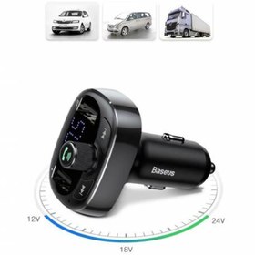 Resim Baseus Bluetooth Fm Transmitter Araç Şarj Çift Usb Sd Kart Girişli Çakmaklık Şarjı 