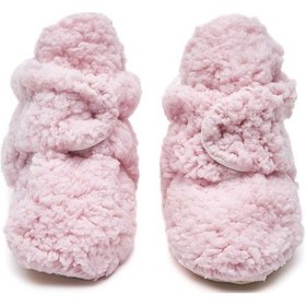 Resim Pembe Peluş Kaydırmaz Tabanlı Pamuk Astarlı Çıtçıtlı Panduf Pembe 
