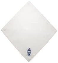 Resim Home Blue Blanc Peçete 2'li Set Mavi Vazo Nakış Beyaz GoldenNM-316 