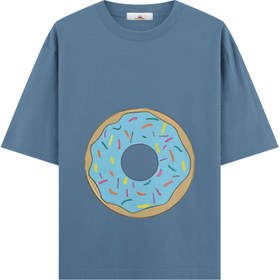 Resim Donut Boy - Hamile Oversize Tshirt - Mavi / XL / Oversize 