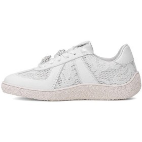 Resim Elit Dk34135 Kadın Hakiki Deri Taşlı Casual Ayakkabı Beyaz Beyaz 