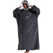 Resim Yetişkinler için Ters Çevrilebilir Büyük Boy Giysi Tipi Polar Battaniye Hoodie - %100 Polyester, 300-350gsm, Cepli Kırmızı Modern Tasarım, Sadece Elde Yıkama, Ev & Dış Mekan İçin Unisex Rahat Kıyafet 