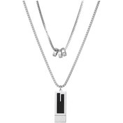 Resim Chavin Çelik Gri 2 Kolyeli 2 Zincirli Bayan Kolye Eu46by Gri 