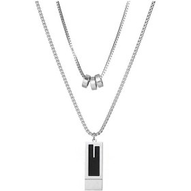 Resim Chavin Çelik Gri 2 Kolyeli 2 Zincirli Bayan Kolye Eu46by Gri 