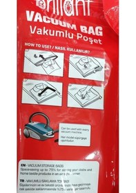 Resim Brillant Vakumlu Poşet/hurç 50 70cm Large İç Adet 1 4 Lü Set Şeffaf 