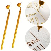 Resim Premium Altın Çizgi Detaylı Boya Fırçası Seti - 1 Parça, Dowel Kolu, Alüminyum İşlenmiş, 14+ Yaş Grubu için Uygun, İnce Çizgiler, Sıvı Yazı, Boya Uygulaması ve Kaya Çip Onarımı için İdeal 