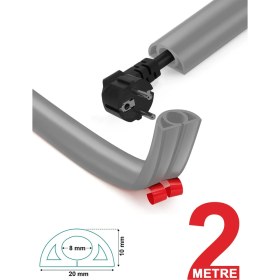 Resim Esnek Kablo Kanalı Gri / GT-KK04 