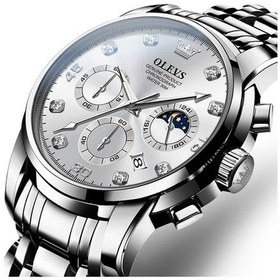 Resim Fastbuy Olevs 2889 Erkek Çok Fonksiyonlu Aydınlık Su Geçirmez Kuvars Saat Beyaz Çok Renkli Çok Renkli 