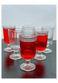 Resim 6 Lı Kristal Cam Kahve Yanı Su Bardağı Kadeh Kupa Bardak 100ml 