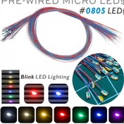 Resim 25/50 adet Önceden Bağlı 3V 0805 SMD LED'ler - Yanıp sönen ve Sürekli Aydınlatma için Model Kitleri, Demiryolları, Hobiler Projeleri - Kırmızı, Yeşil, Mavi, Sarı, Pembe, Mor, Beyaz, Siyah 
