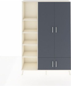 Resim Arges Dolap 6 Raflı 4 Kapaklı Tek Askılı 132x30x195 Aytaşı-an... Aytaşı 