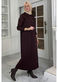 Resim Rabia Şamlı Laçin Triko Elbise Acı Kahve Normal 