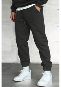 Resim Siyah Unısex Regular/normal Kesim Paçası Lastikli İçi Polar/sıcak Tutan Eşofman Altı Siyah 