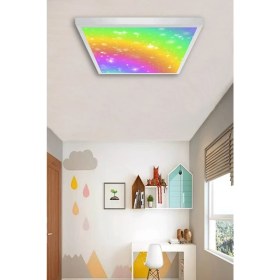 Resim Gökyüzü Panel Gökkuşağı LED AVIZE-60 cm x 60 x M Büyük Kare-1.5kg Hafif- 54W Güçlü Işık 30M2 Alan Aydınlatır-Hepsiburada 