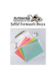 Resim A5 Şeffaf Fermuarlı Dosya 5 Renk 1 Paket Pvc Fermuarlı Evrak Dosyası 18x25cm Çıtçıtlı Belge Evrak Dosyası Ofis Büro Okul 5 Adet 