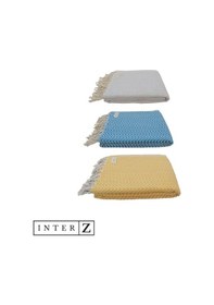 Resim 3'lü Set Peştemal Plaj Havlusu , %100 Pamuk , Xxl 100x180cm, Marmaris, Sarı-gri-mavi 