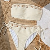 Resim Kadınların moda deniz dalgası kumaş yıldızbalığı kabuk aksesuarları seksi bikini iki parçalı mayo 