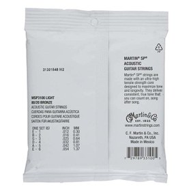 Resim Martin MSP3100 80/20 Bronze Light Akustik Gitar Teli (12-54) 