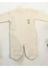 Resim Zekids Bebek Çıtçıtlı Kedi İşlemeli Tulum-15069 Bej 
