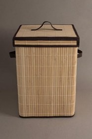 Resim Meander Doğal Bambu Kirli Çamaşır Sepeti 32x32x45 cm 4589 