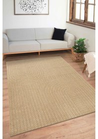 Resim Sisaluna 4443 Bej Jüt Tabanlı Modern Dokuma Kilim Sisal Hasır Halı Bej 
