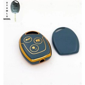 Resim Ford Focus Transit Fiesta Modeo Fusion Ka Galaxy Gold Kenar Tpu Anahtar Kılıfı Mavi 