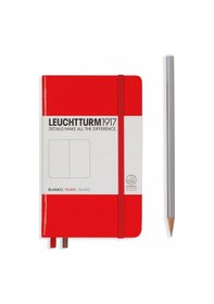 Resim Leuchtturm1917 Not Defteri Cep Boy A6 , Sert Kapak, 187 Numaralandırılmış Sayfa, Düz, Kırmızı 