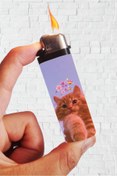 Resim SARANG Çakmak Kedi Emojili Cat Baskılı Full Kaplamalı Gazlı Çakmak 